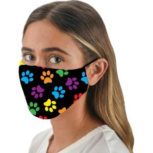 imageSnoozies 3Layer Washable Face Covering with Filters ampamp Nose BridgeMulti Dog Paws