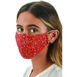 imageSnoozies 3Layer Washable Face Covering with Filters ampamp Nose BridgeOrangeRed Bandana