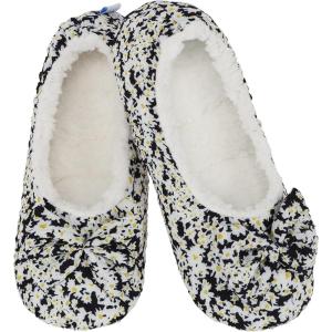 imageSnoozies Daisy SherpaLined Slipper Socks  Fuzzy and Cute Slippers for Women with NonSlip SoleBlack 2