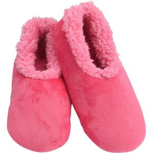 imageSnoozies SherpaLined Slipper Socks for Women  Fuzzy Cute and Cozy Slippers for Women with NonSlip Sole  Washable House SlippersHot Pink
