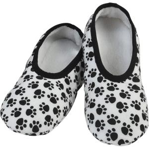imageSnoozies Skinnies slipper socks for Women  NonSlip slipper socks Lightweight Soft Sherpa Lining  FoldableDog Paws Mini