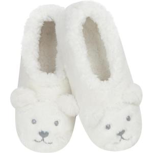 imageSnoozies Womens Slipper Socks  Cozy Slippers for Women  Fuzzy House Slippers for Indoor Use  Soft Sole SlippersPolar Bear