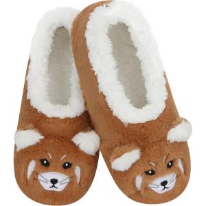 imageSnoozies Womens Slipper Socks  Cozy Slippers for Women  Fuzzy House Slippers for Indoor Use  Soft Sole SlippersRed Panda