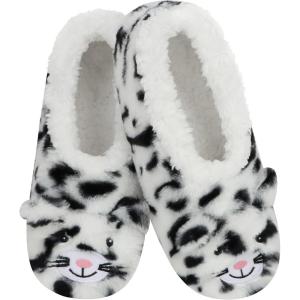 imageSnoozies Womens Slipper Socks  Cozy Slippers for Women  Fuzzy House Slippers for Indoor Use  Soft Sole SlippersSnow Leopard