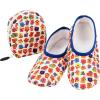 imageSnoozies Skinnies Packable and Foldable Travel Slippers for Women with Zipper Pouch Soft SherpaLined Slipper Socks NonSkidBirdh