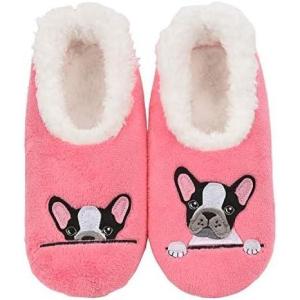 imageSnoozies Pairable Slipper Socks  Funny House Slippers for Women NonSlip Fuzzy Slipper SocksFrenchie