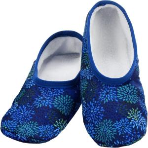 imageSnoozies Skinnies Slipper Socks Cozy Foldable Slippers for Women Non Slip Socks for Travel ampamp Indoors  Bright DaisyFireworks