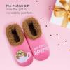 imageSnoozies Pairable Slipper Socks  Slippers for Women NonSlip Fuzzy Slipper SocksBut First  Sloffee  Pink