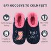 imageSnoozies Pairable Slipper Socks  Slippers for Women NonSlip Fuzzy Slipper SocksNight Owl