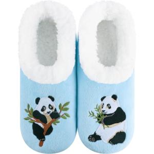 imageSnoozies Pairable Slipper Socks  Slippers for Women NonSlip Fuzzy Slipper SocksLt Blue