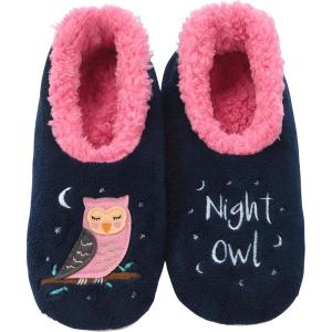 imageSnoozies Pairable Slipper Socks  Slippers for Women NonSlip Fuzzy Slipper SocksNight Owl