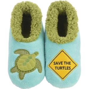imageSnoozies Pairable Slipper Socks  Slippers for Women NonSlip Fuzzy Slipper SocksSave the Turtles