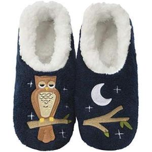imageSnoozies Pairable Slipper Socks  Slippers for Women NonSlip Fuzzy Slipper SocksUp Owl Night