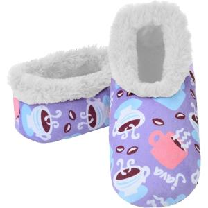 imageSnoozies SherpaLined Slipper Socks  Fuzzy and Cute Slippers for Women with NonSlip Sole  Ladies Warm SlippersPurple