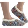 imageSnoozies Slipper Socks for Women Indoor Cozy SherpaLined Womens Slippers NonSkid Ladies GiftsPet Lovers  Black