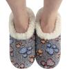 imageSnoozies Slipper Socks for Women Indoor Cozy SherpaLined Womens Slippers NonSkid Ladies GiftsPet Lovers  Black