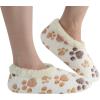 imageSnoozies Slipper Socks for Women Indoor Cozy SherpaLined Womens Slippers NonSkid Ladies GiftsPet Lovers  Cream