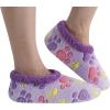 imageSnoozies Slipper Socks for Women Indoor Cozy SherpaLined Womens Slippers NonSkid Ladies GiftsPet Lovers  Purple