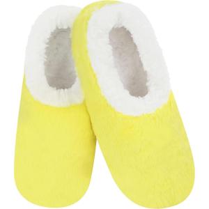 imageSnoozies Slipper Socks for Women Indoor Cozy SherpaLined Womens Slippers NonSkid Ladies GiftsBright Yellow