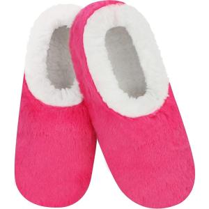 imageSnoozies Slipper Socks for Women Indoor Cozy SherpaLined Womens Slippers NonSkid Ladies GiftsDark Pink