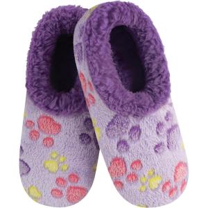 imageSnoozies Slipper Socks for Women Indoor Cozy SherpaLined Womens Slippers NonSkid Ladies GiftsPet Lovers  Purple
