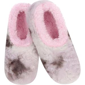 imageSnoozies Slipper Socks for Women Indoor Cozy SherpaLined Womens Slippers NonSkid Ladies GiftsPetalsPink