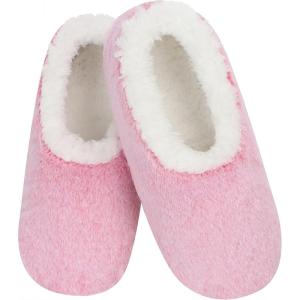 imageSnoozies Slipper Socks for Women Indoor Cozy SherpaLined Womens Slippers NonSkid Ladies GiftsPink 3