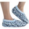 imageSnoozies Slipper Socks for Women Indoor Cozy SherpaLined Womens Slippers NonSkid Ladies GiftsNavy 1