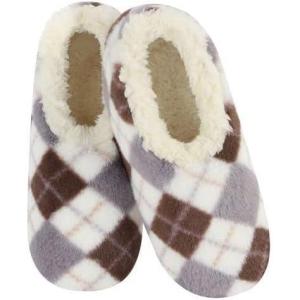imageSnoozies Slipper Socks for Women Indoor Cozy SherpaLined Womens Slippers NonSkid Ladies GiftsBrownGrey