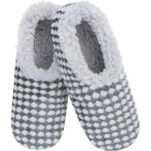 imageSnoozies Slipper Socks for Women Indoor Cozy SherpaLined Womens Slippers NonSkid Ladies GiftsGrey 1