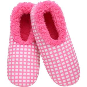 imageSnoozies Slipper Socks for Women Indoor Cozy SherpaLined Womens Slippers NonSkid Ladies GiftsHot Pink 1