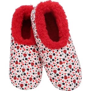 imageSnoozies Slipper Socks for Women Indoor Cozy SherpaLined Womens Slippers NonSkid Ladies GiftsLadybugs