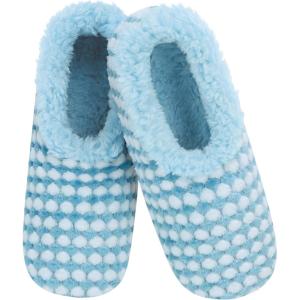 imageSnoozies Slipper Socks for Women Indoor Cozy SherpaLined Womens Slippers NonSkid Ladies GiftsLt Blue