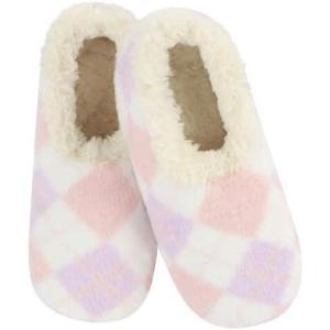 imageSnoozies Slipper Socks for Women Indoor Cozy SherpaLined Womens Slippers NonSkid Ladies GiftsPale PinkPurple