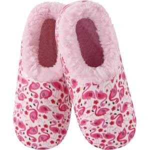 imageSnoozies Slipper Socks for Women Indoor Cozy SherpaLined Womens Slippers NonSkid Ladies GiftsPink Flamingo