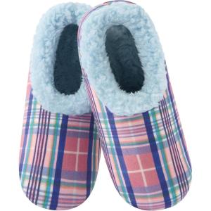 imageSnoozies Slipper Socks for Women Indoor Cozy SherpaLined Womens Slippers NonSkid Ladies GiftsPink Plaid