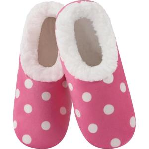 imageSnoozies Slipper Socks for Women Indoor Cozy SherpaLined Womens Slippers NonSkid Ladies GiftsPink Polka Dot