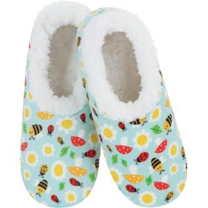 imageSnoozies Slipper Socks for Women Indoor Cozy SherpaLined Womens Slippers NonSkid Ladies GiftsWhite