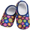 imageSnoozies Skinnies slipper socks for Women  NonSlip Foot Coverng with Lightweight and Soft Sherpa Lining  Foldable TravelDaisy Dark