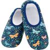 imageSnoozies Skinnies slipper socks for Women  NonSlip Foot Coverng with Lightweight and Soft Sherpa Lining  Foldable TravelPolka Dot Butterfly
