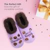 imageSmoozie Pairable Food Socks  Funny House Slippers for Women NonSlip Fuzzy Slipper SocksChocolate Makes Me Happy