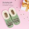 imageSmoozie Pairable Food Socks  Funny House Slippers for Women NonSlip Fuzzy Slipper SocksSage Green