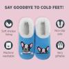 imageSnoozies Pairable Slipper Socks  NonSlip Fuzzy Slippers for WomenBlue Frenchie