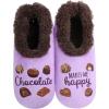 imageSmoozie Pairable Food Socks  Funny House Slippers for Women NonSlip Fuzzy Slipper SocksChocolate Makes Me Happy