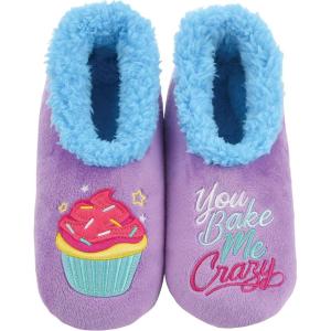 imageSmoozie Pairable Food Socks  Funny House Slippers for Women NonSlip Fuzzy Slipper SocksYou Bake Me Crazy