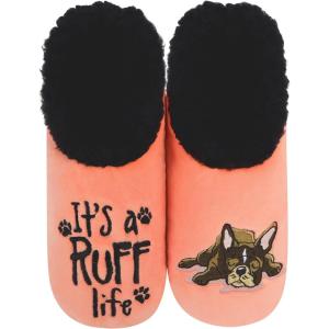 imageSnoozies Pairable Slipper Socks  NonSlip Fuzzy Slippers for WomenRuff Life