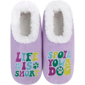 imageSnoozies Pairable Slipper Socks  NonSlip Fuzzy Slippers for WomenSpoil Your Dog
