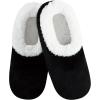 imageSnoozies Butter Soft House Slippers for Women Cozy SherpaLined Slipper Socks for Women Soft Sole NonSkid Machine WashableBlack