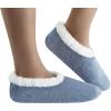 imageSnoozies Butter Soft House Slippers for Women Cozy SherpaLined Slipper Socks for Women Soft Sole NonSkid Machine WashableBlue