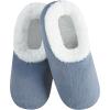 imageSnoozies Butter Soft House Slippers for Women Cozy SherpaLined Slipper Socks for Women Soft Sole NonSkid Machine WashableBlue